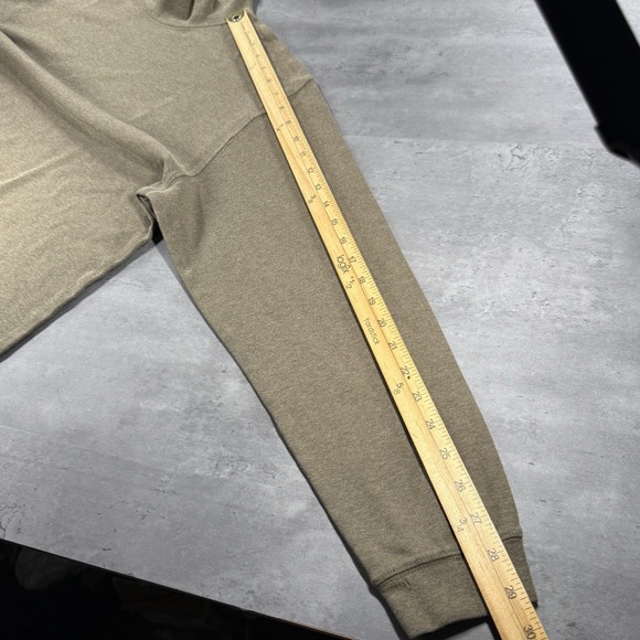 LL Bean Shirt Adult L Fit M Mock Neck Long Sleeve Brown Plain Blank Minimal - Picture 8 of 9